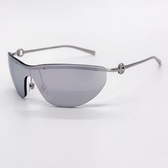 NEW GUCCI GG1700S 002 SUNGLASSES SHIELD SILVER WOMEN GUCCI EYEWEAR - Picture 4 of 11